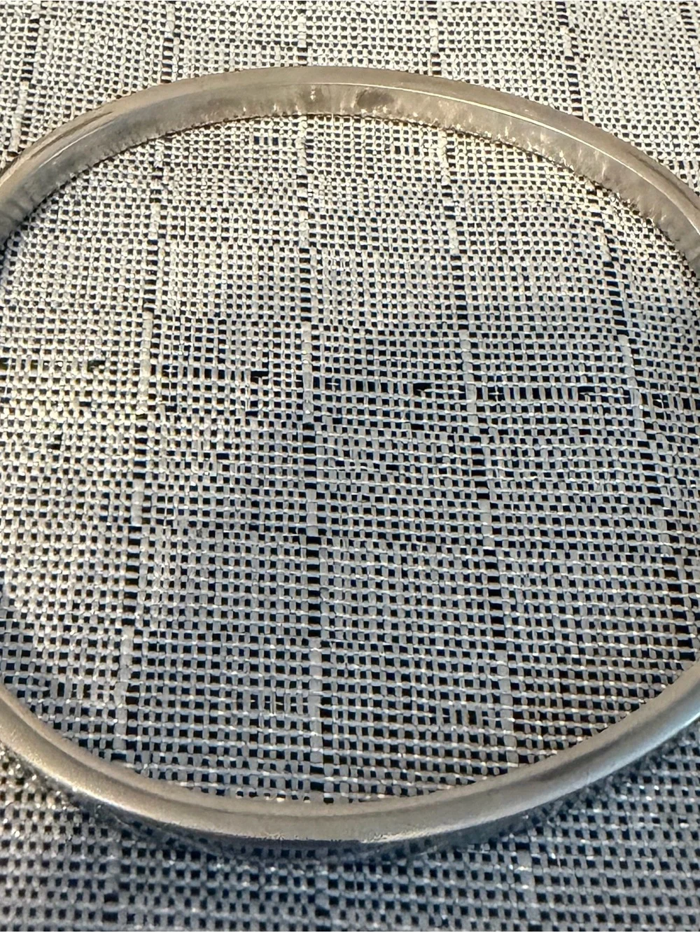 Giorgio Armani Silver Men's Engraved Metal Bangle